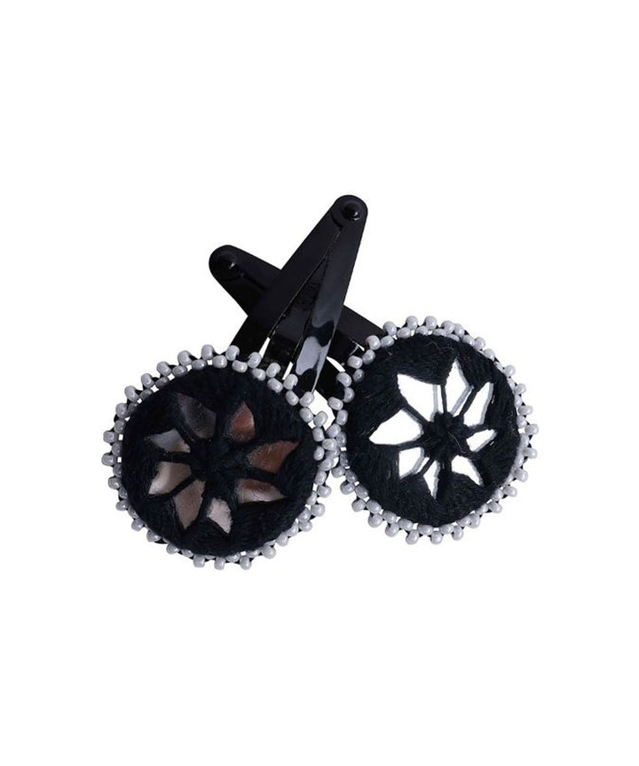 Black handmade banjara cotton tic tac pins