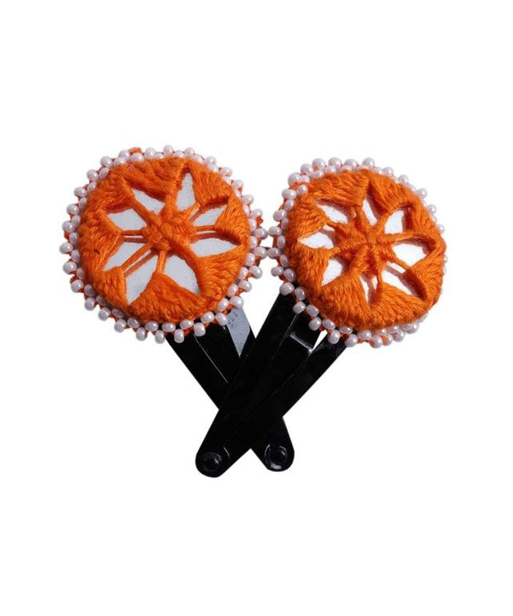 Orange handmade banjara cotton tic tac pins