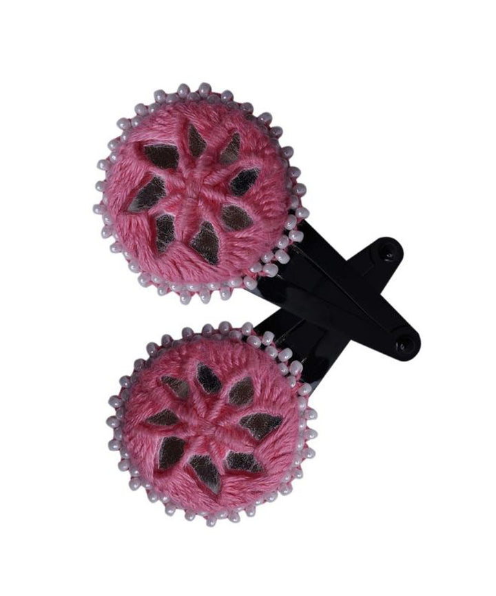 Pink handmade banjara cotton tic tac pins