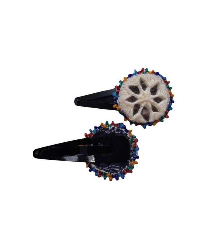 White handmade banjara cotton tic tac pins