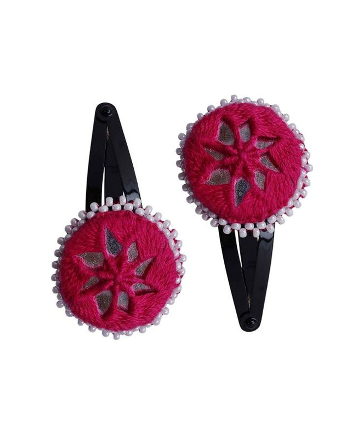 Red white handmade banjara cotton tic tac pins