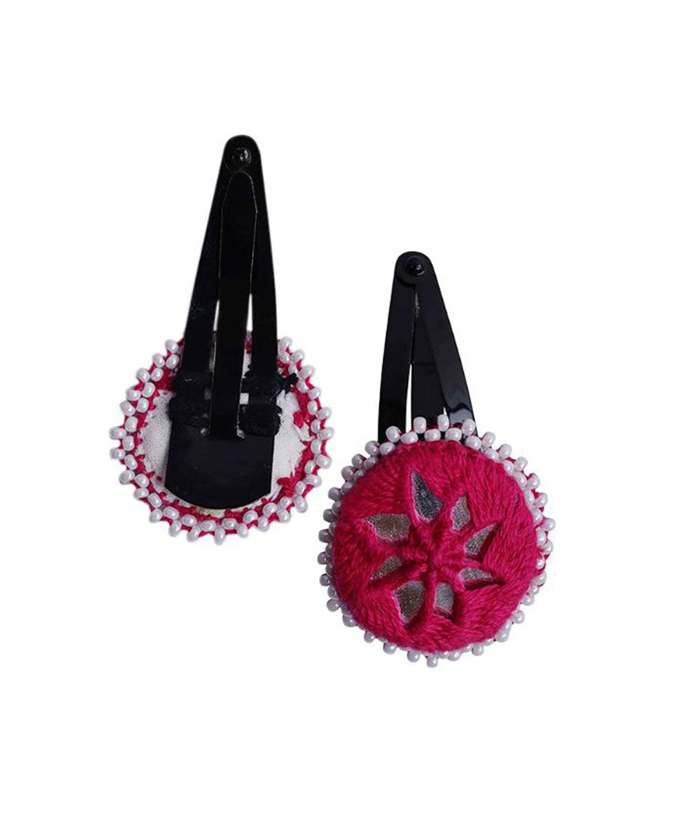 Red handmade banjara cotton tic tac pins