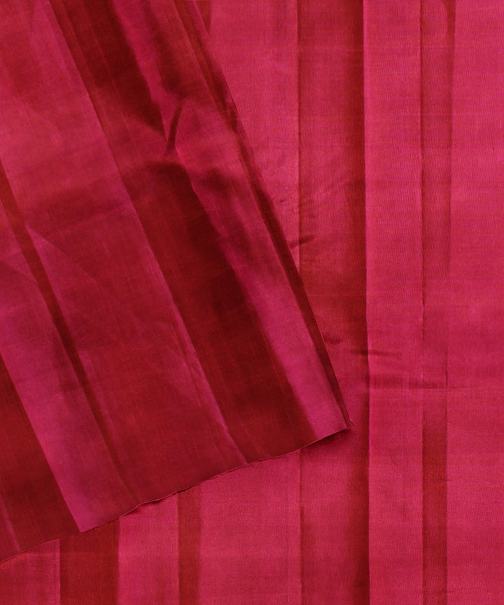 Cyan green pink handwoven kanchi silk saree