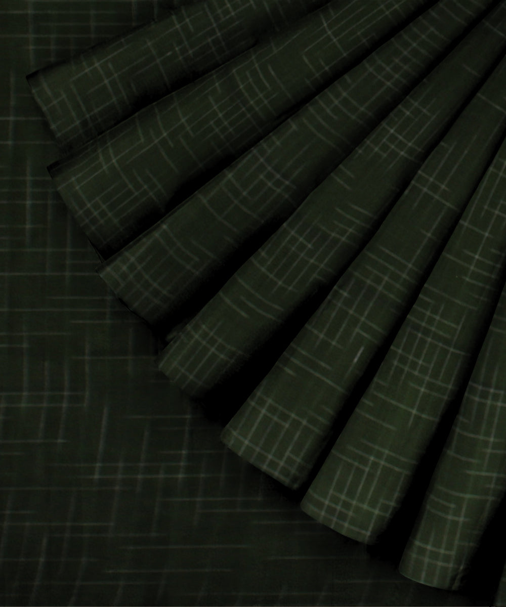 Dark green handloom cotton bengal saree