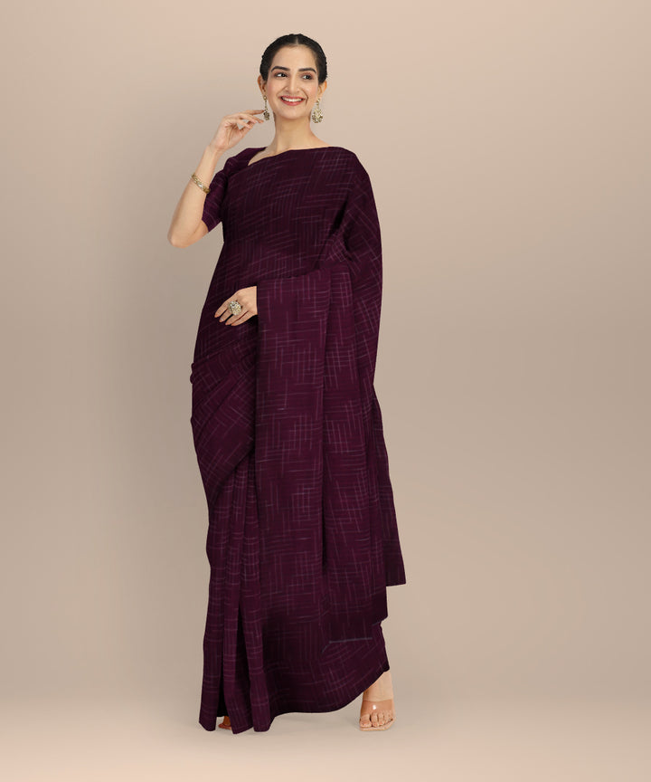 Purple handloom cotton bengal saree