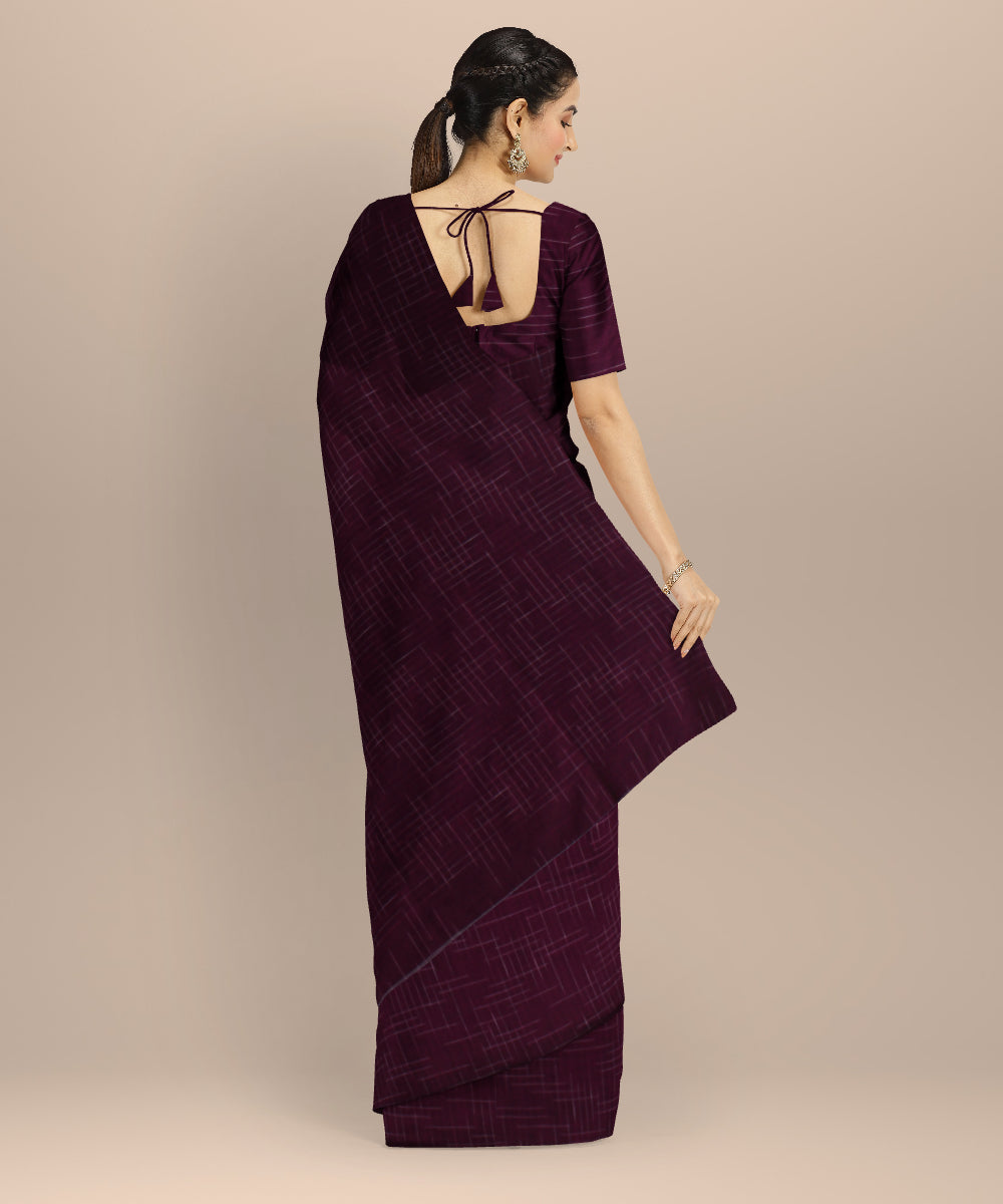 Purple handloom cotton bengal saree