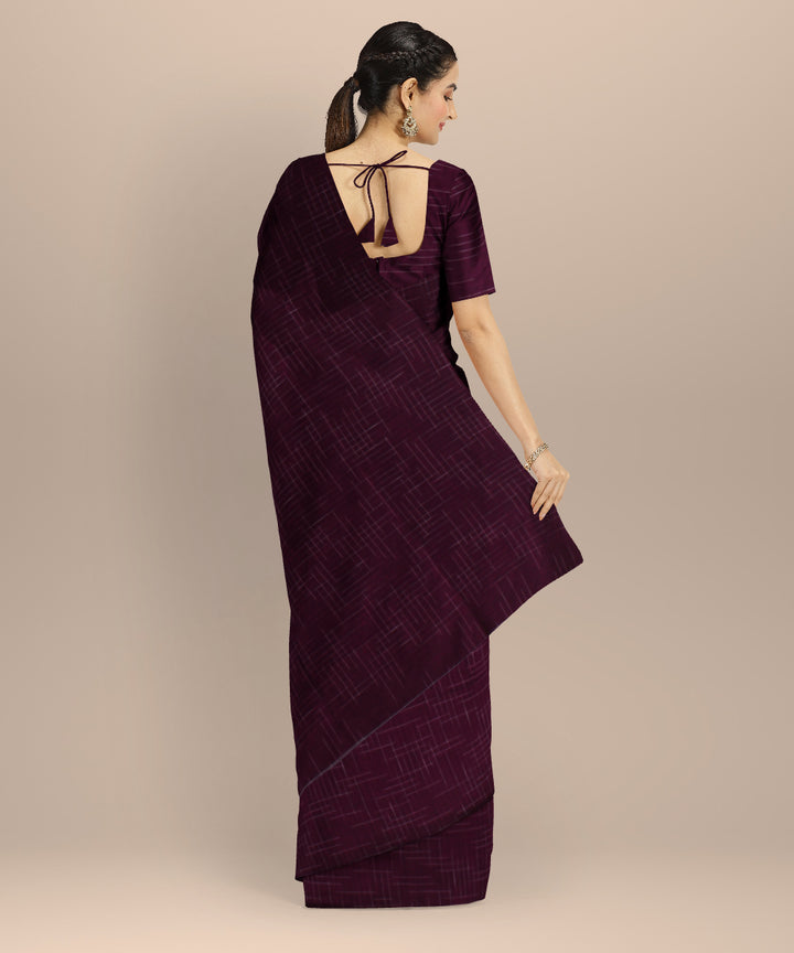 Purple handloom cotton bengal saree