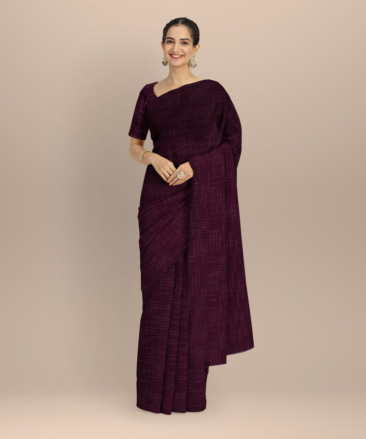 Purple handloom cotton bengal saree