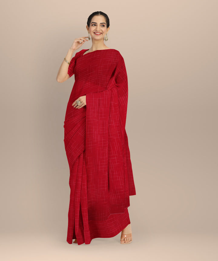 Red bengal handloom cotton saree