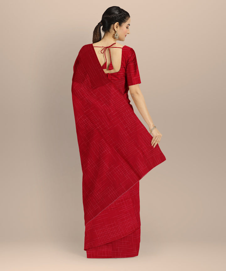 Red bengal handloom cotton saree