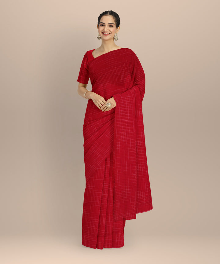 Red bengal handloom cotton saree