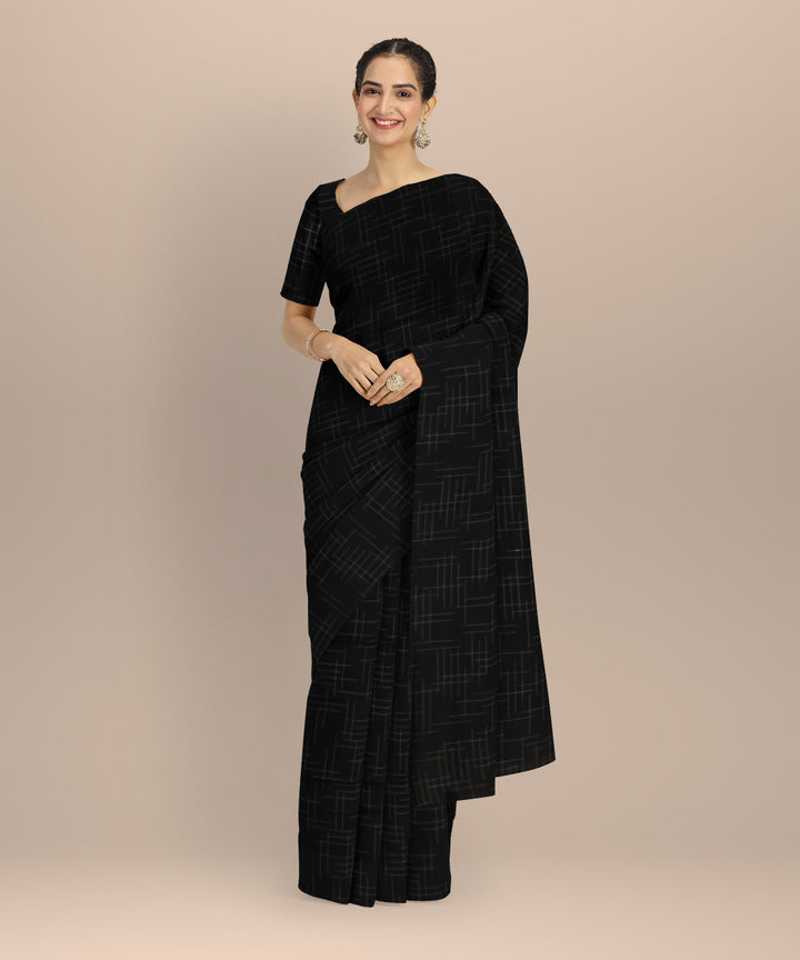 Black handloom bengal cotton saree