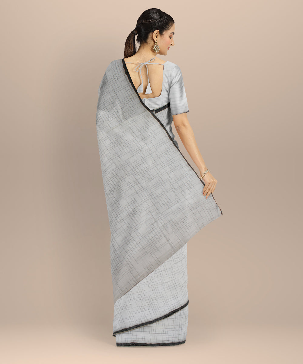 White handloom bengal cotton saree