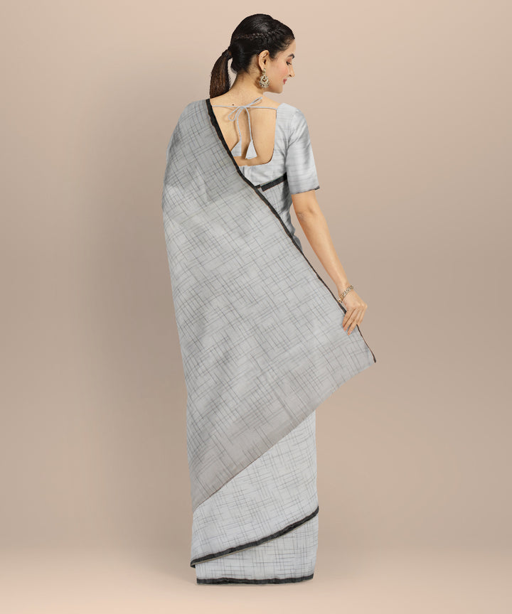 White handloom bengal cotton saree