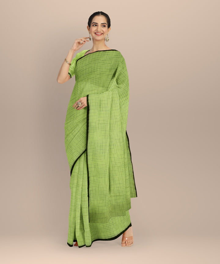 Light green handloom bengal cotton saree