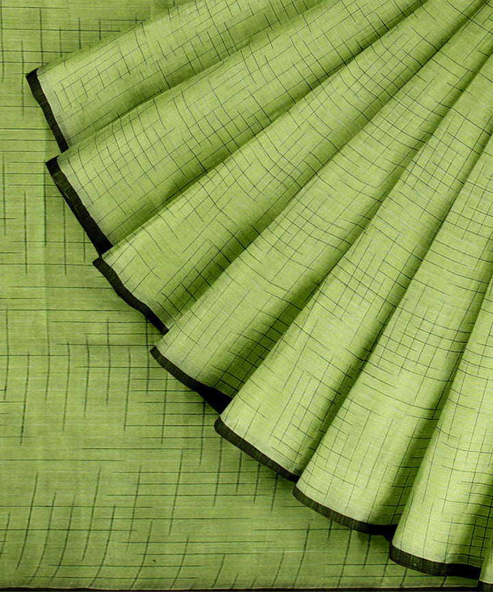 Light green handloom bengal cotton saree