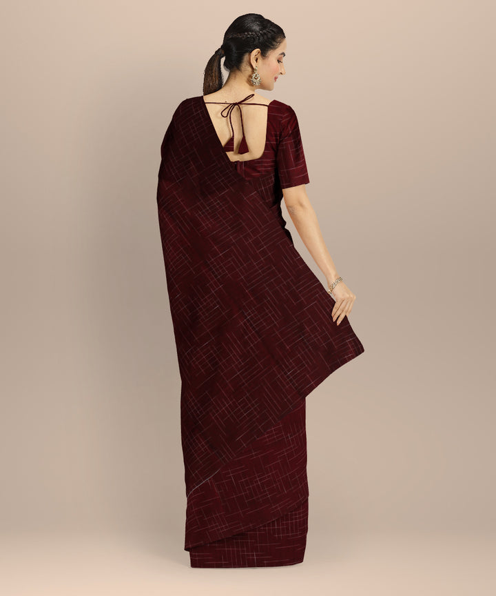 Maroon handloom bengal cotton saree