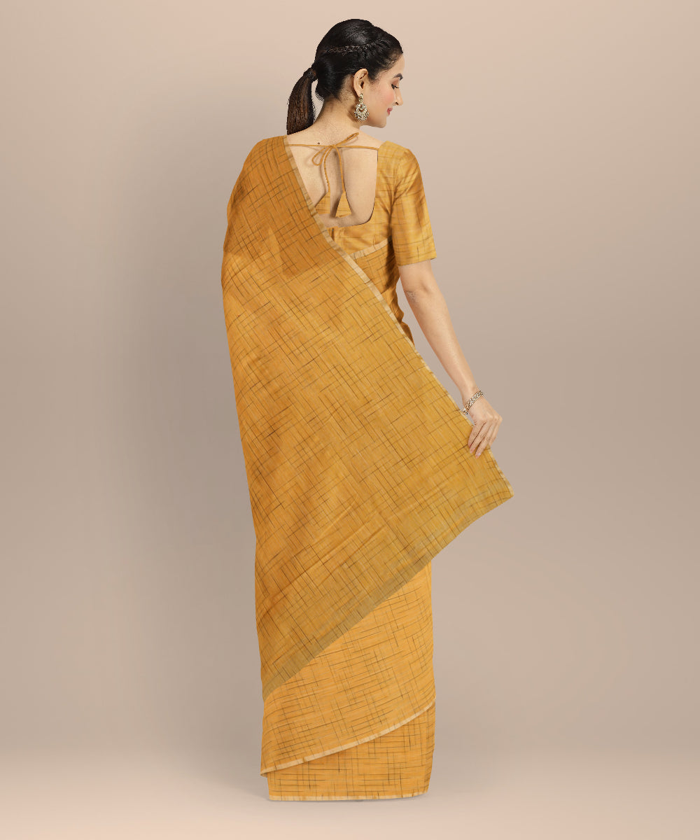 Light yellowhandloom bengal cotton saree