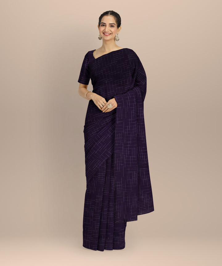 Violet handloom bengal cotton saree