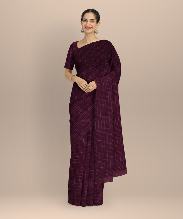 Purple handloom bengal cotton saree