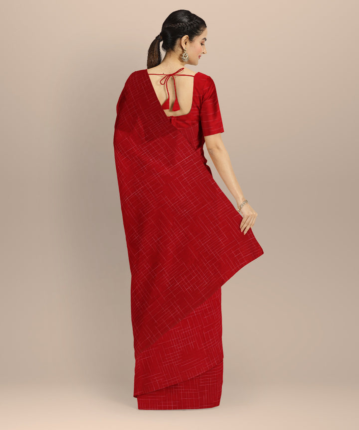Red handwoven bengal cotton saree