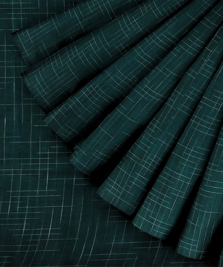 Cyan green handloom bengal cotton saree