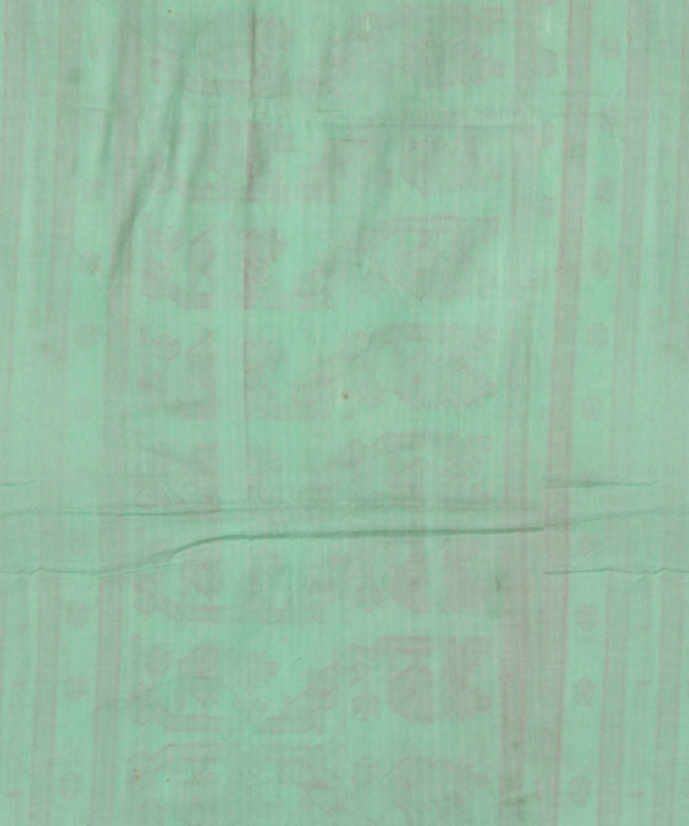 Lime green pink handloom bengal cotton saree