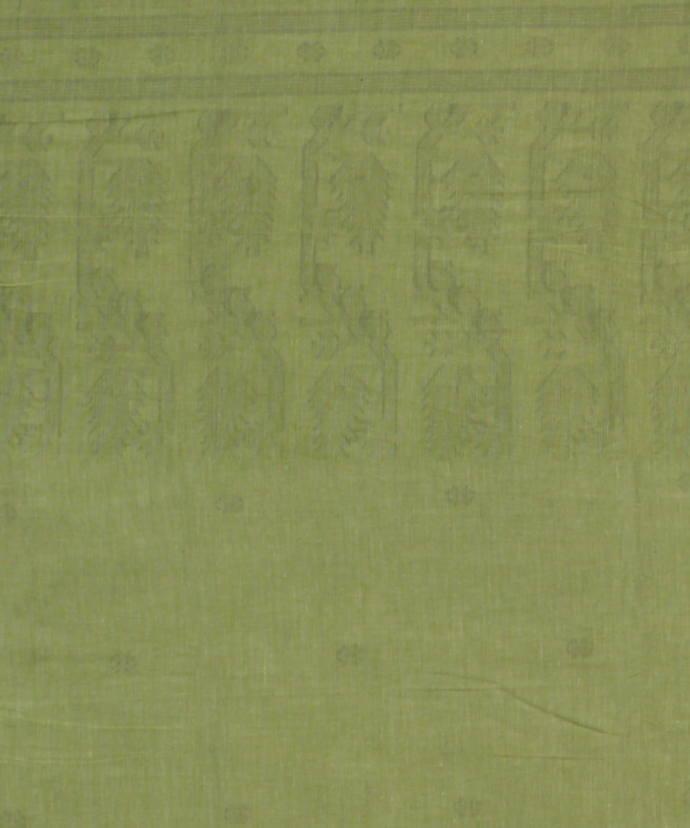 Olive green handloom bengal cotton saree