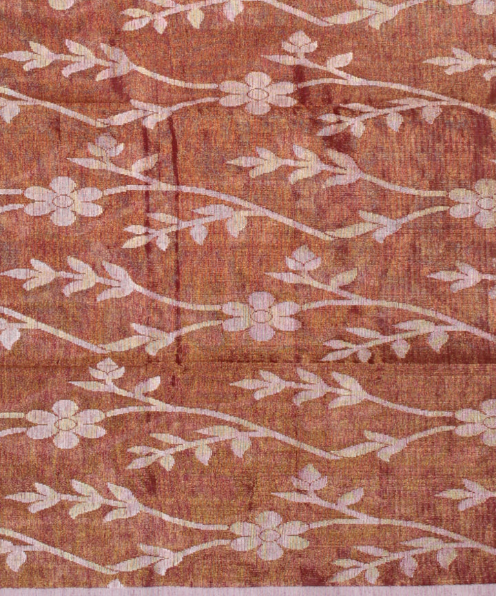 Brown bengal tissu cotton handloom saree
