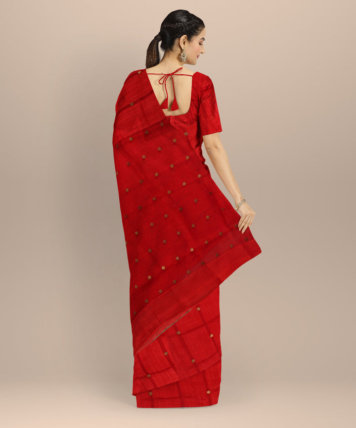 Red handloom bengal matka silk saree