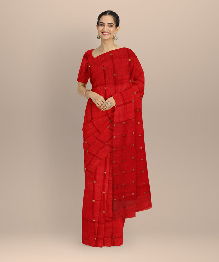 Red handloom bengal matka silk saree