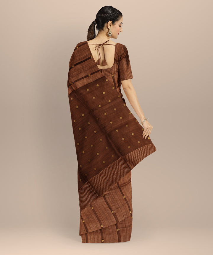 Brown handloom bengal matka silk saree