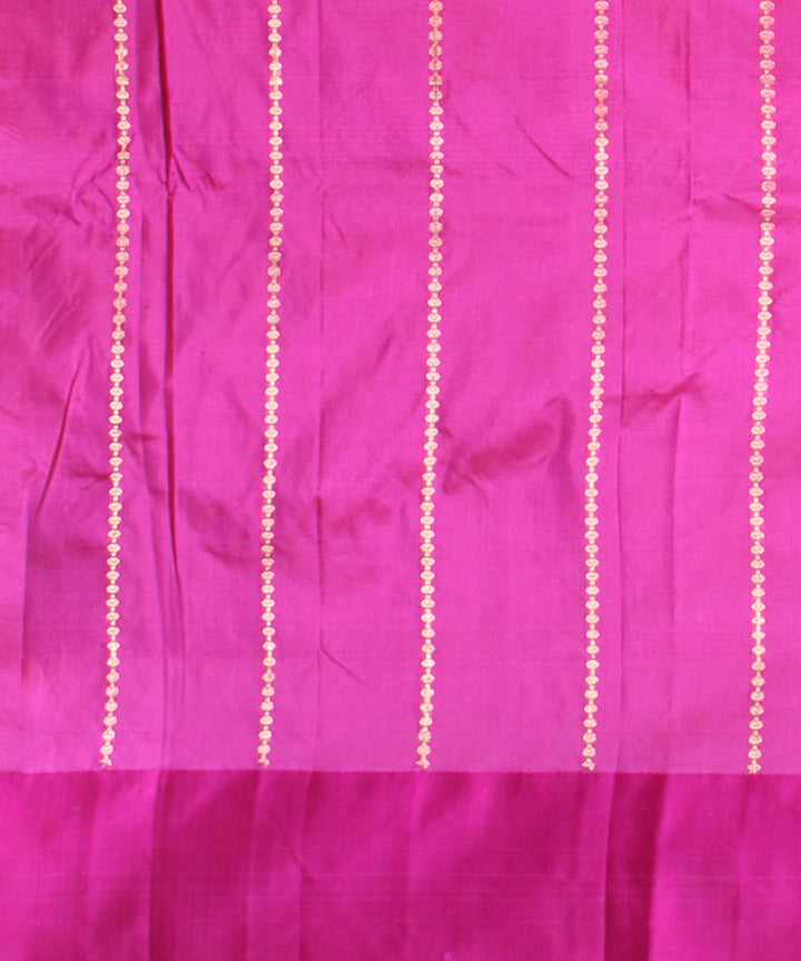 Yellow pink silk handloom banarasi saree