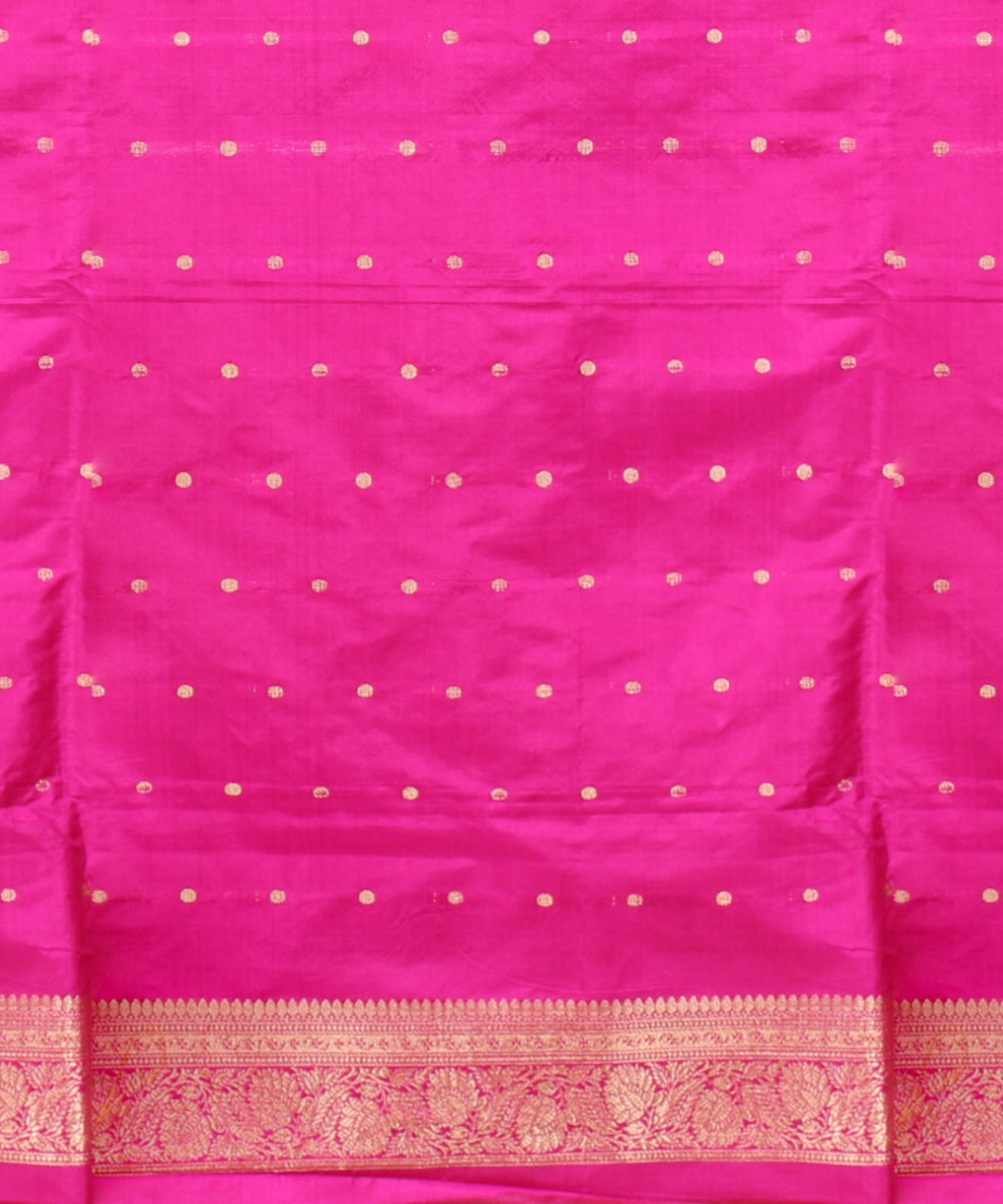 Orange pink silk handloom banarasi saree