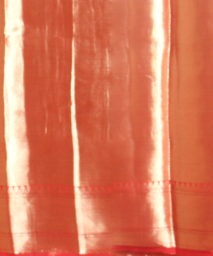 Red golden handloom silk banarasi saree