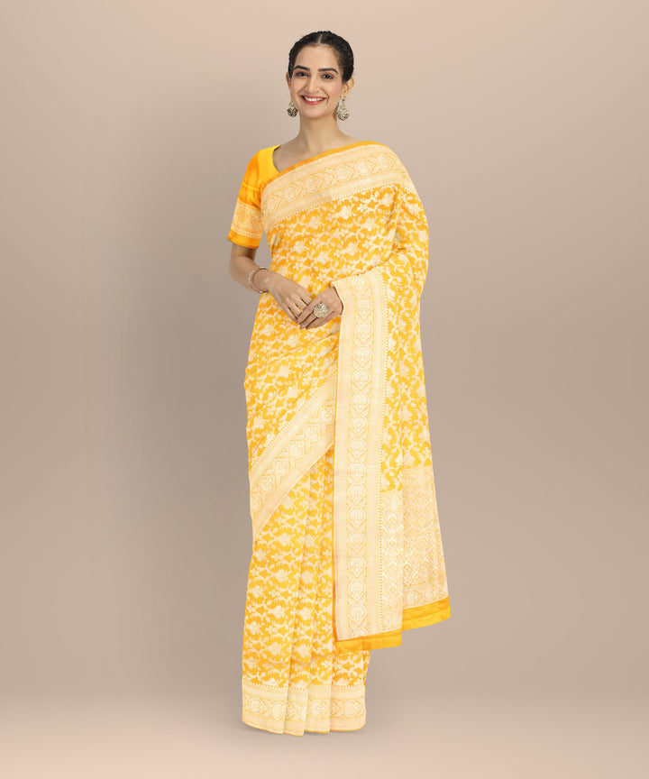 Teal green golden silk handloom banarasi saree