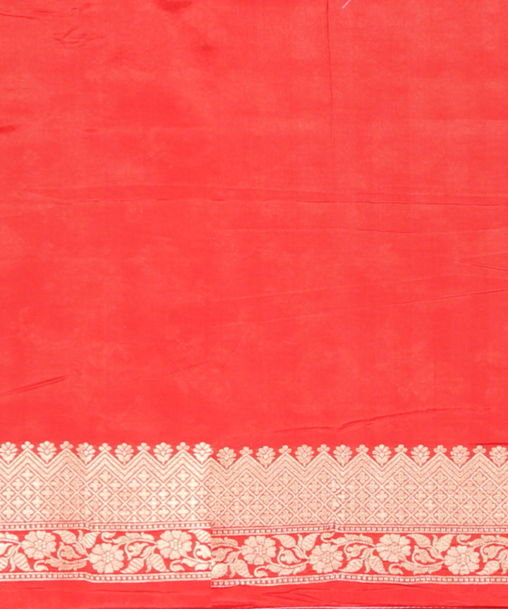 Red golden silk handloom banarasi saree