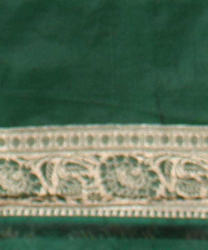 Dark green golden silk handloom banarasi saree