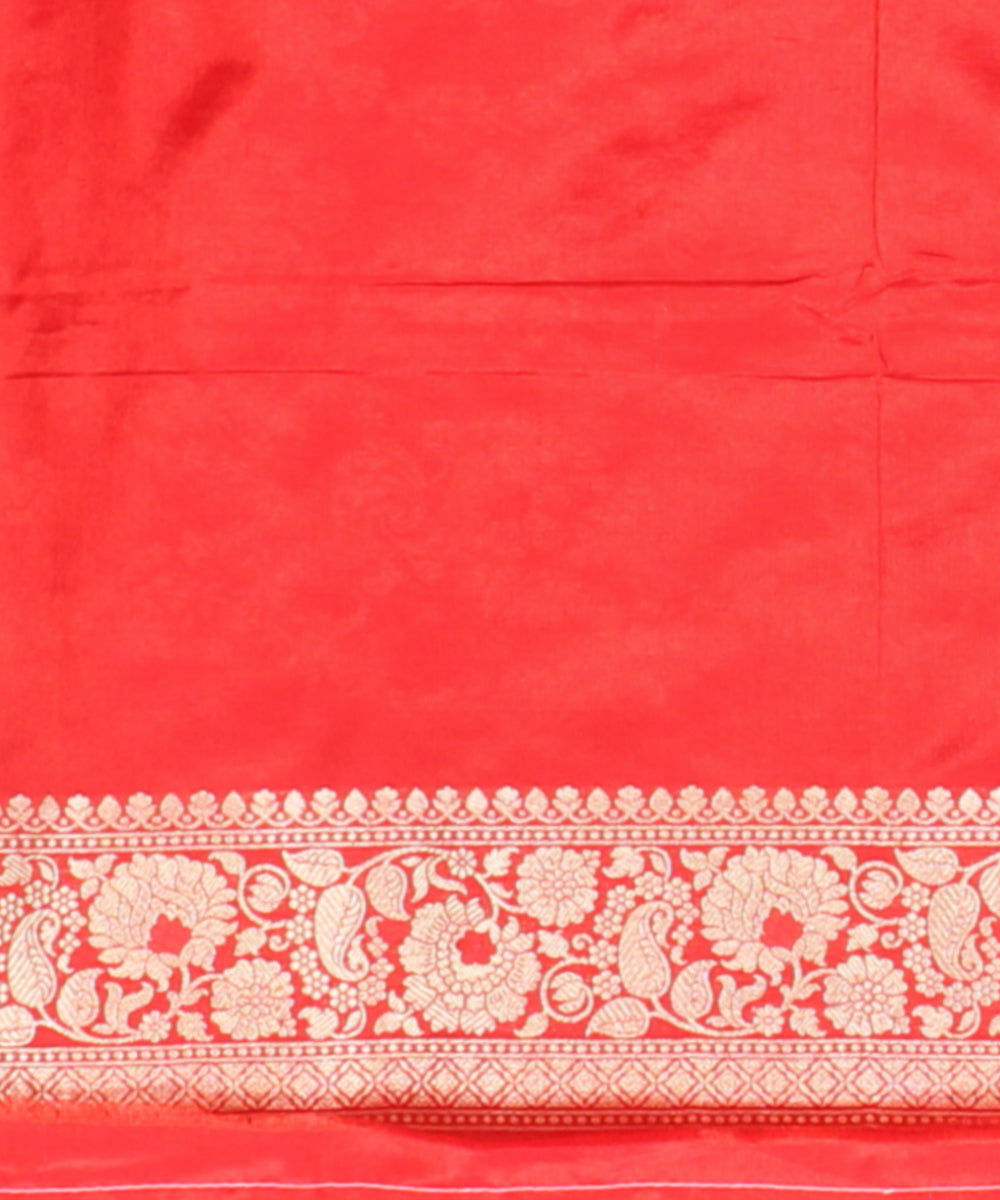Red golden silk banarasi handloom saree