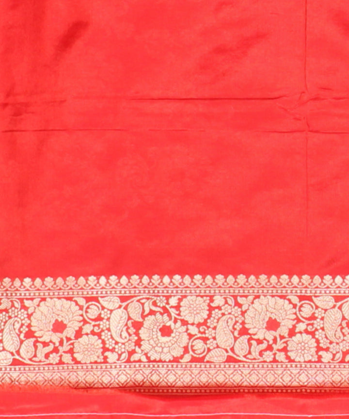 Red golden silk banarasi handloom saree