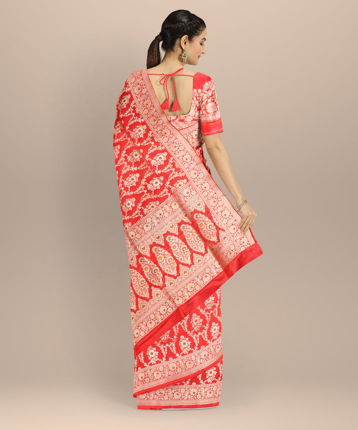 Red golden silk banarasi handloom saree