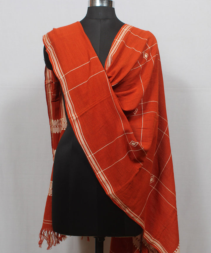 Orange handwoven cotton kotpaddupatta