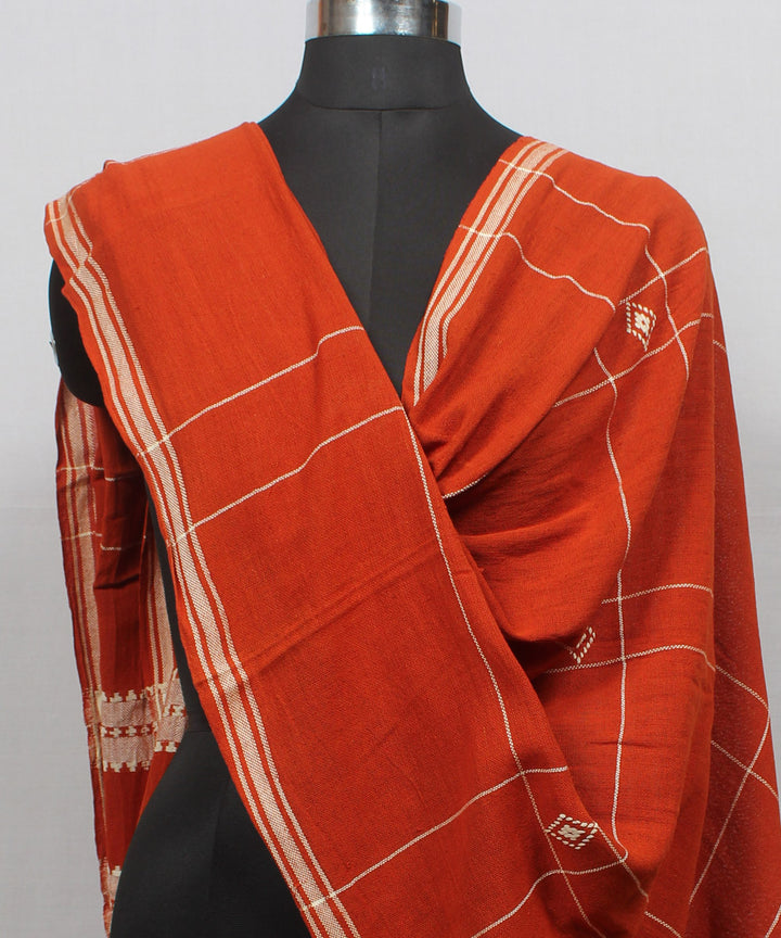 Orange handwoven cotton kotpaddupatta