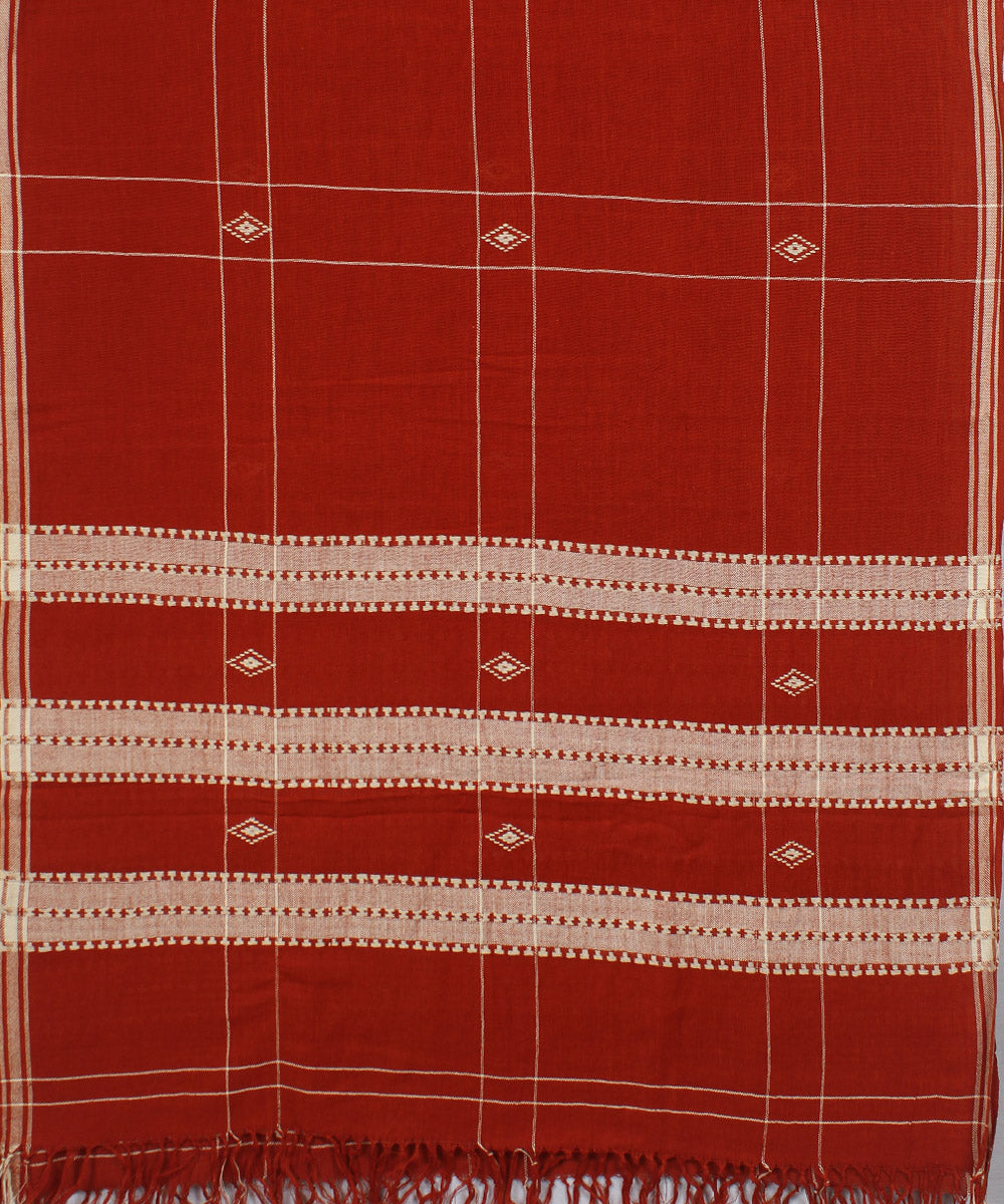 Orange handwoven cotton kotpaddupatta