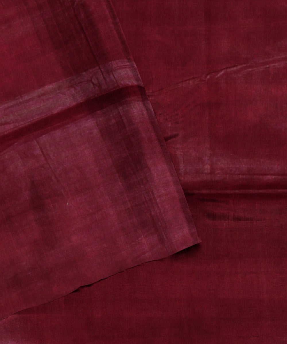 Grey red handwoven odisha ikat silk saree