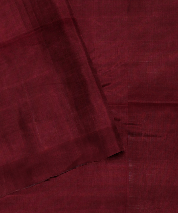 Beige marron handwoven gopalpur tussar silk saree