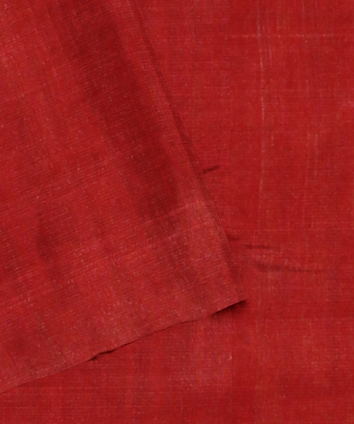 Beige red tussar silk handloom gopalpur saree