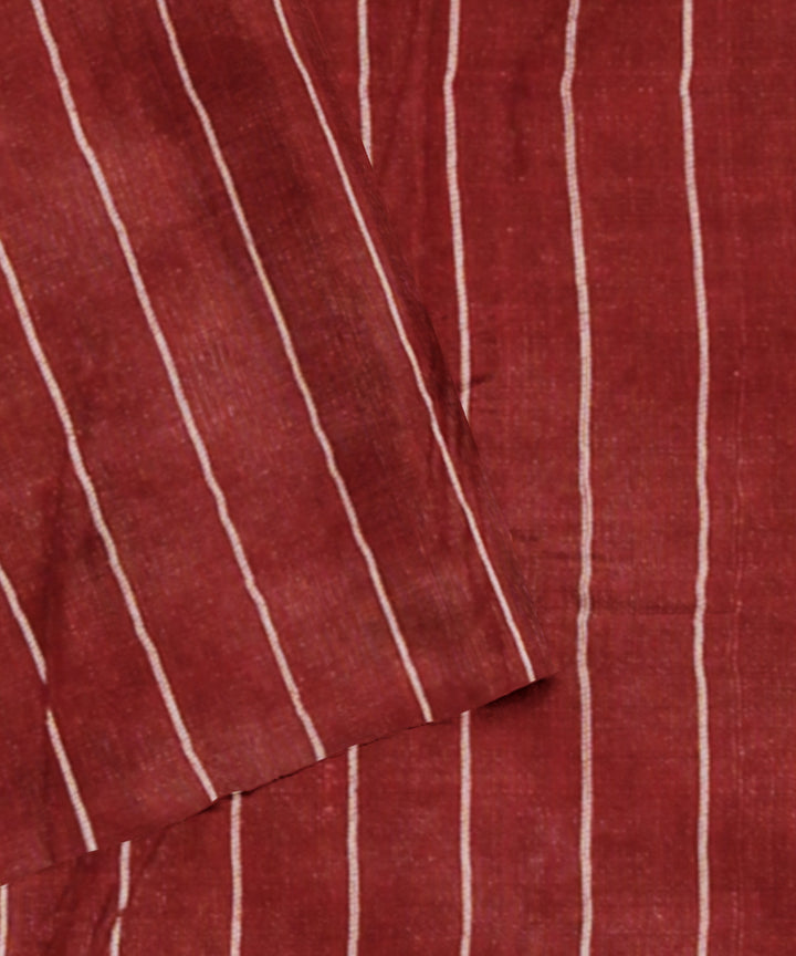 Beige maroon tussar silk gopalpur handwoven saree