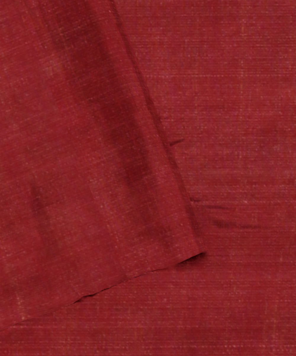 Yellow maroon tussar silk handwoven gopalpur saree