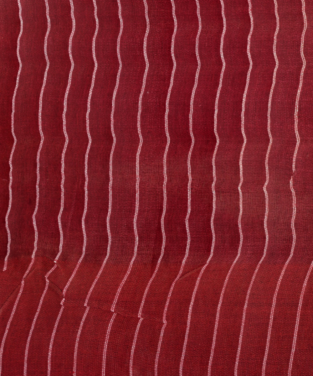 Beige maroon gopalpur tussar silk handloom saree